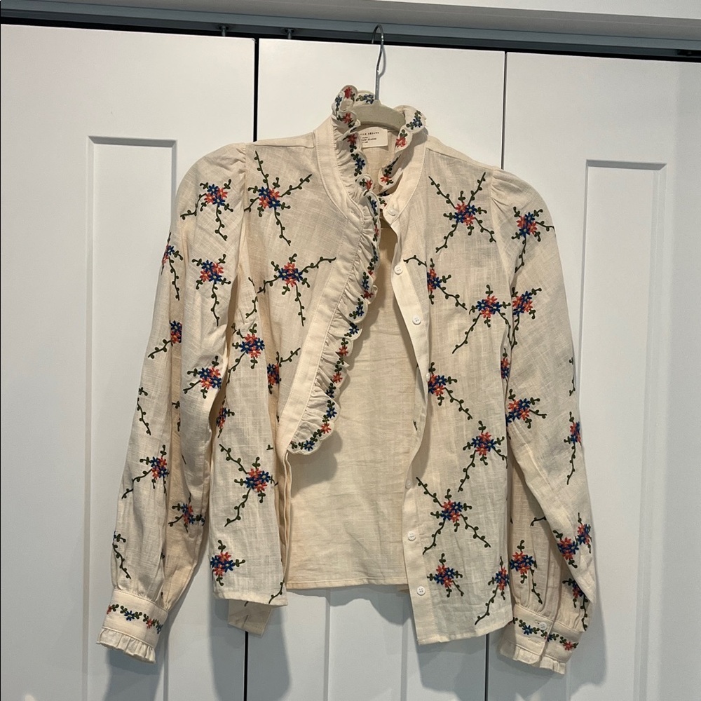 Sezane Embroidered Blouse